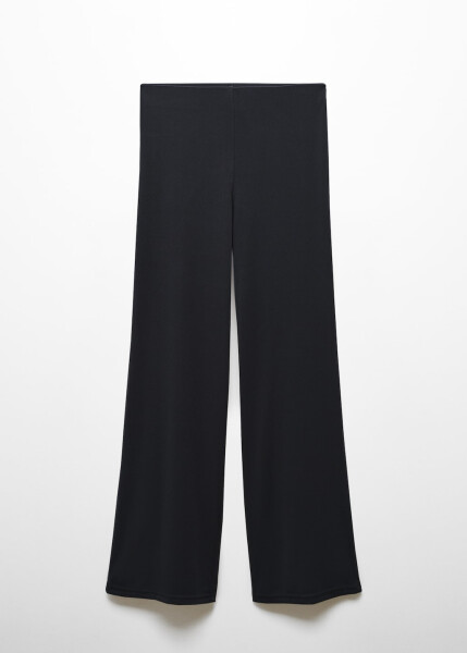 Wide leg pants with elastic waistband - Charcoal Black - 2