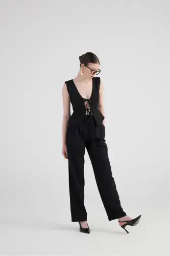 Wide Leg Pleated High Waist Palazzo Giselle Pant - HOLLY LOLLY (1)