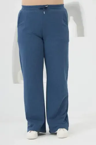 Wide Leg Plus Size Tracksuit Blue - 1