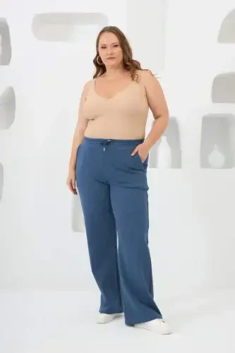 Wide Leg Plus Size Tracksuit Blue - 5