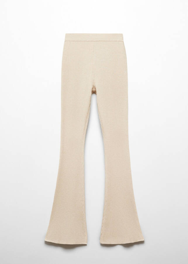 Wide Leg Ribbed Pants - 1