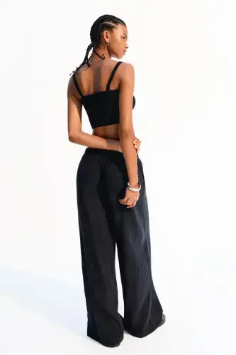 Wide leg rustic pants - 3