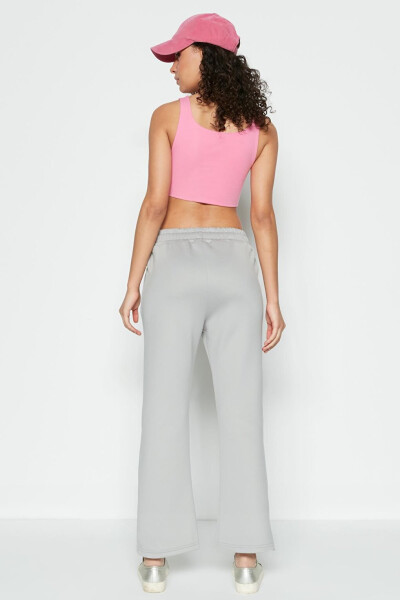 Wide Leg Spanish Leg Sweatpants 804 Grey - 7