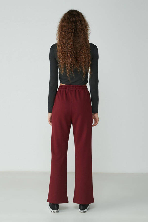 Wide Leg Spanish Trousers Sweatpants 736 Burgundy - 8