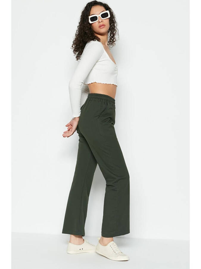 Wide Leg Spanish Trousers Sweatpants 736 Khaki - 2