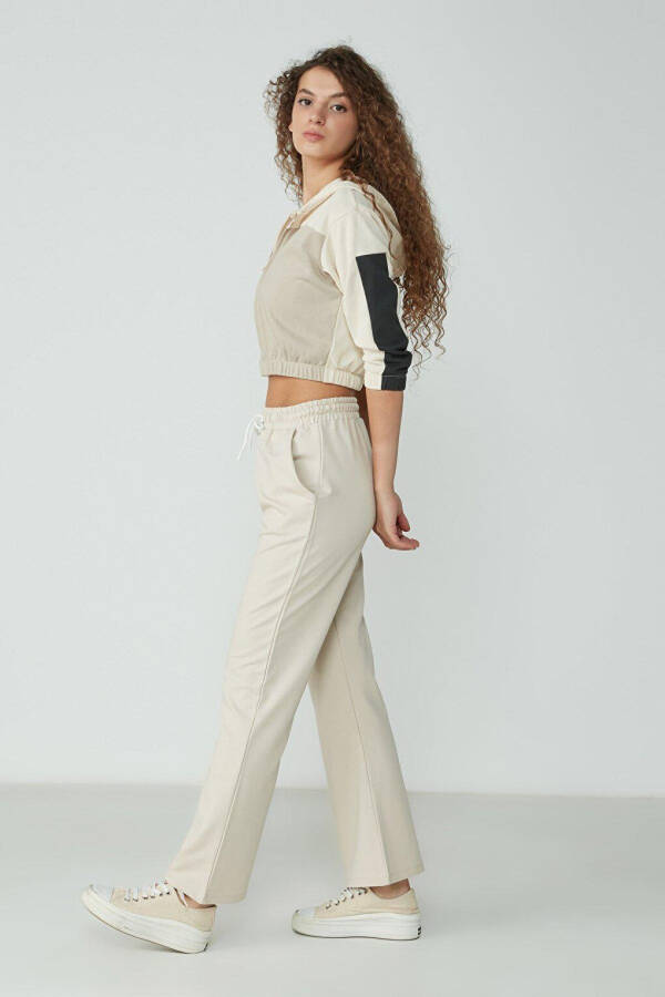 Wide Leg Spanish Trousers Sweatpants 736 Stone - 7