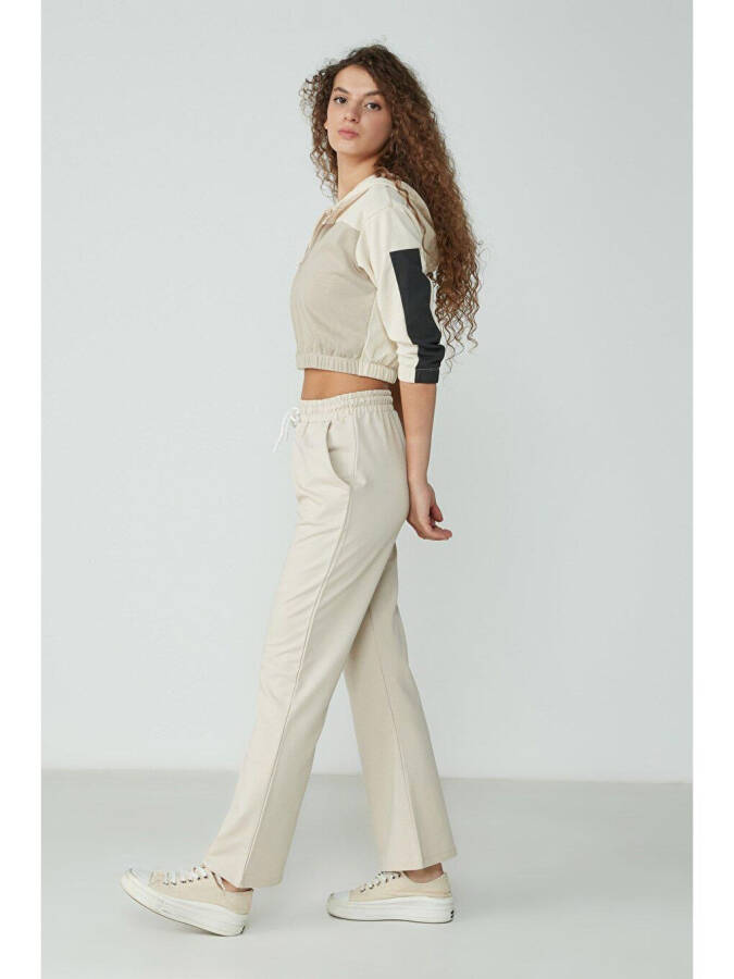 Wide Leg Spanish Trousers Sweatpants 736 Stone - 3