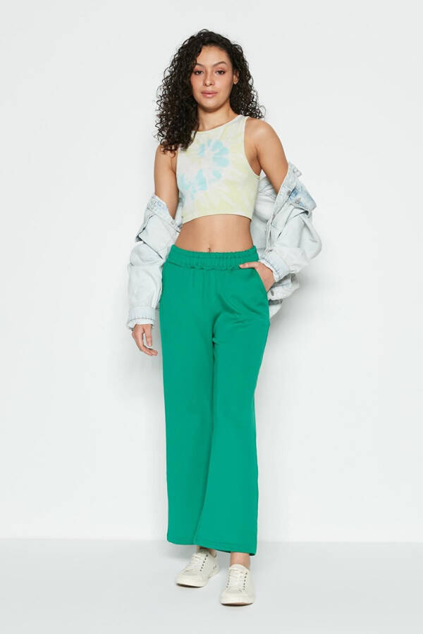 Wide Leg Spanish Trousers Sweatpants 804 Green - 12