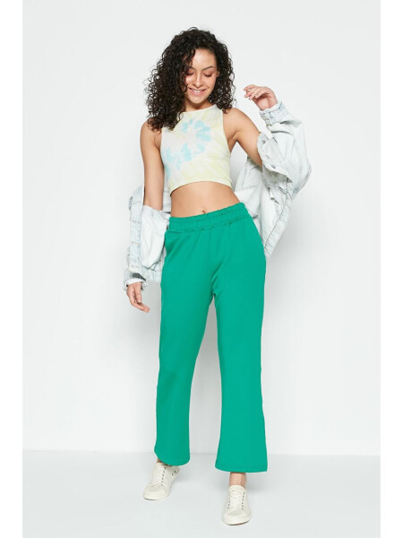 Wide Leg Spanish Trousers Sweatpants 804 Green - 6