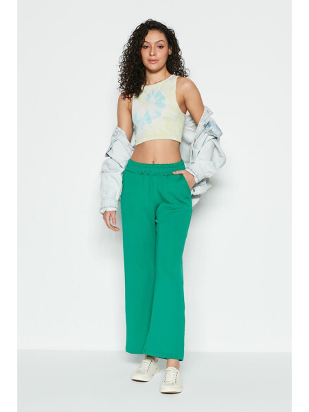 Wide Leg Spanish Trousers Sweatpants 804 Green - 7