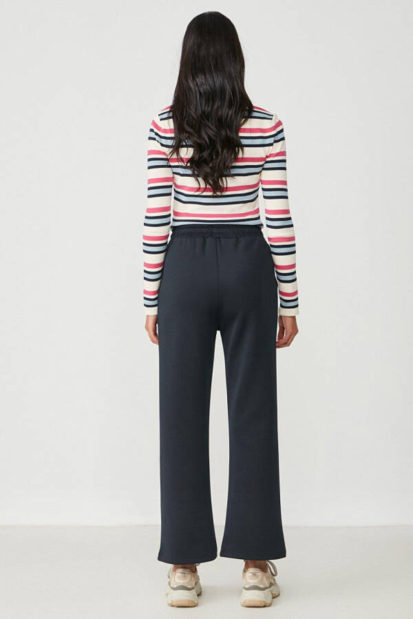 Wide Leg Spanish Trousers Sweatpants 804 Navy - 8