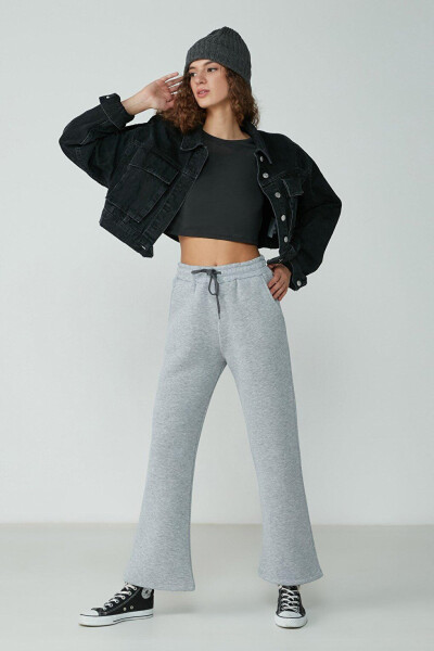 Wide Leg Spanish Trousers Sweatpants 904 Gray - 5