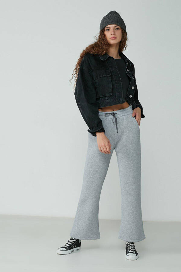 Wide Leg Spanish Trousers Sweatpants 904 Gray - 6