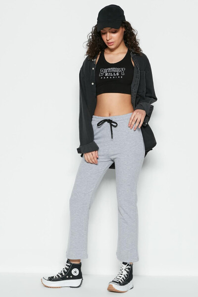 Wide Leg Spanish Trousers Tracksuit Bottoms 736 Grey - 5