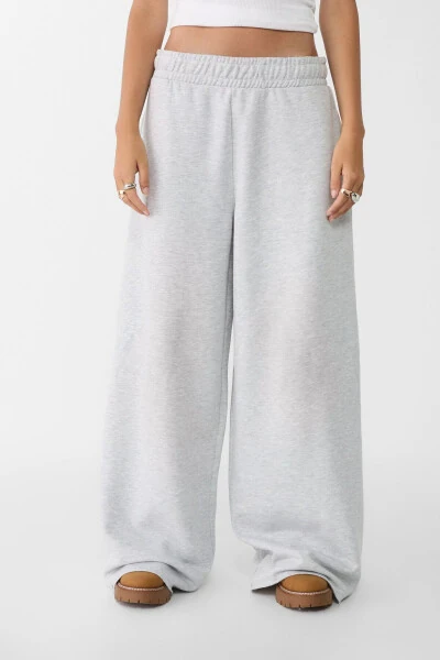 Wide leg, striped, cotton pants. - STRADIVARIUS (1)