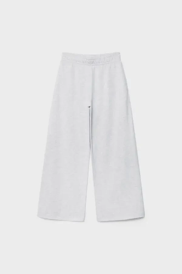 Wide leg, striped, cotton pants. - 5