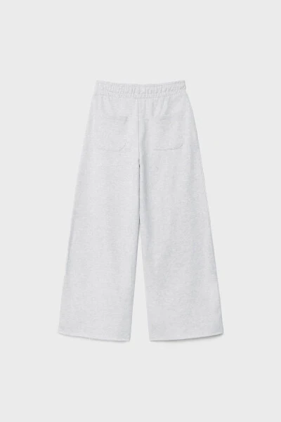 Wide leg, striped, cotton pants. - 6