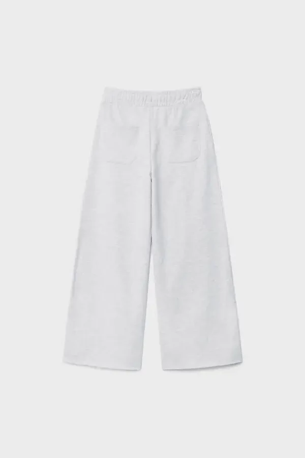 Wide leg, striped, cotton pants. - 6