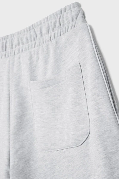 Wide leg, striped, cotton pants. - 7