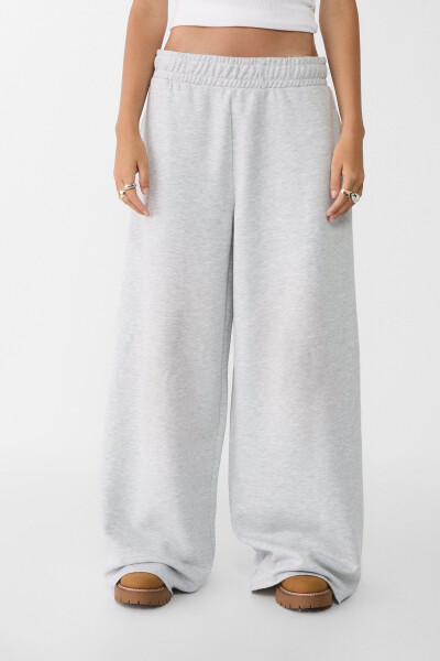 Wide leg, striped, cotton pants. - 2