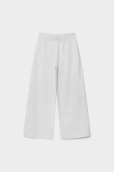 Wide leg, striped, cotton pants. - 5