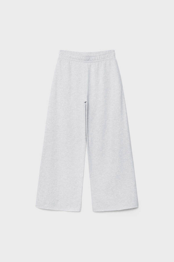 Wide leg, striped, cotton pants. - 5