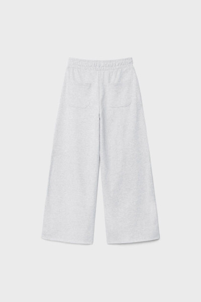 Wide leg, striped, cotton pants. - 6