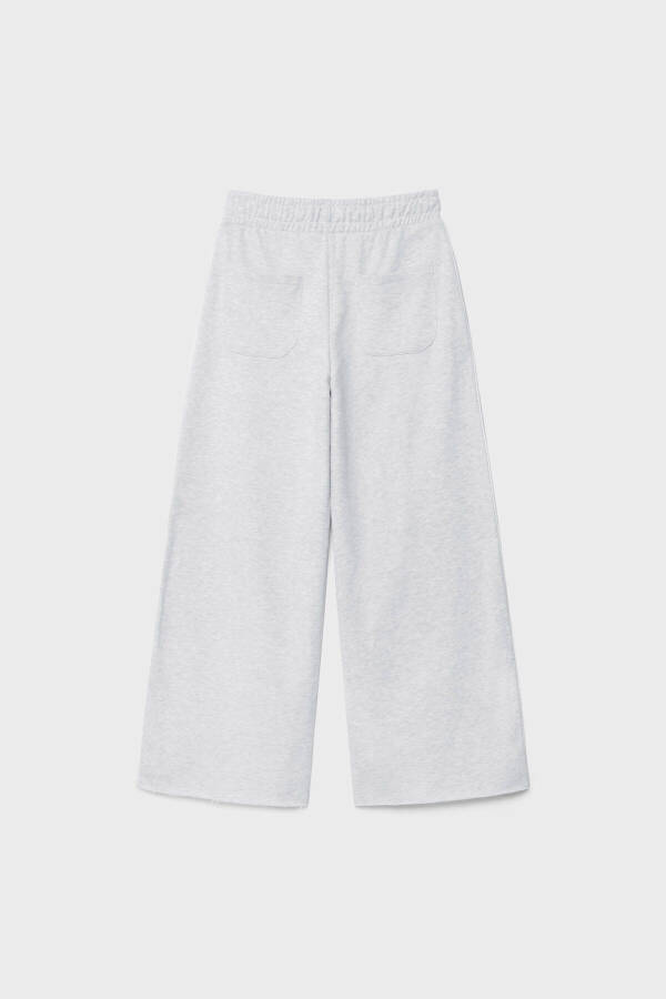 Wide leg, striped, cotton pants. - 6