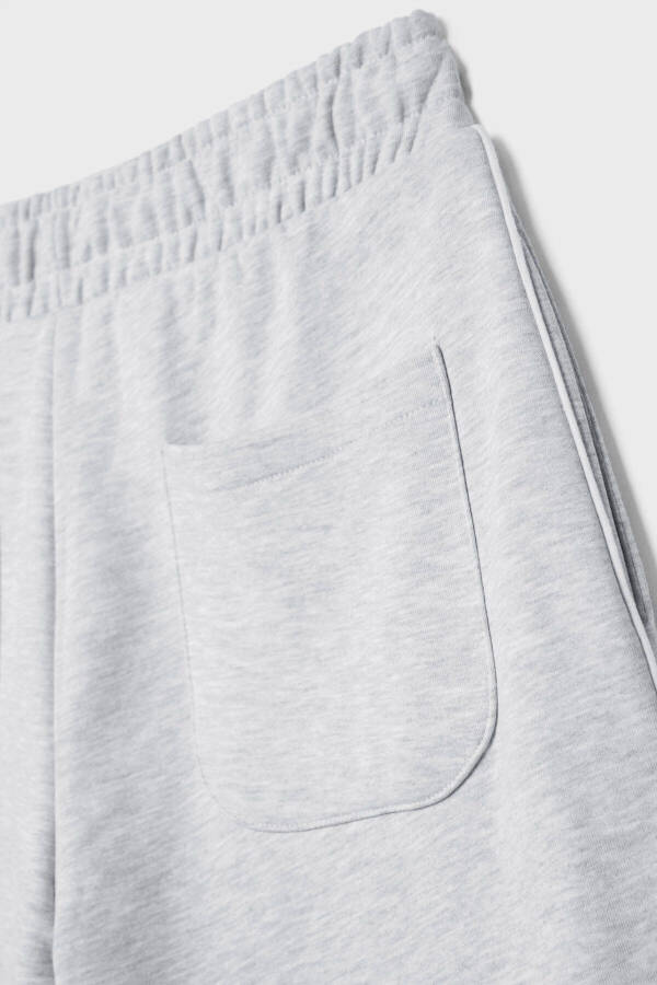Wide leg, striped, cotton pants. - 7