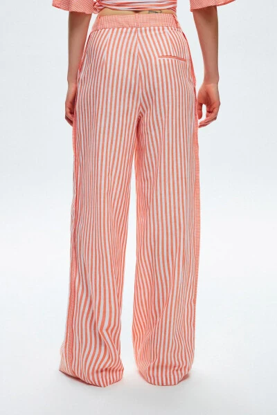 Wide Leg Striped Trousers - 5