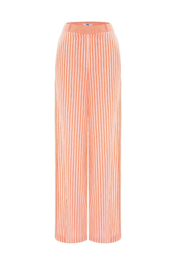 Wide Leg Striped Trousers - 6