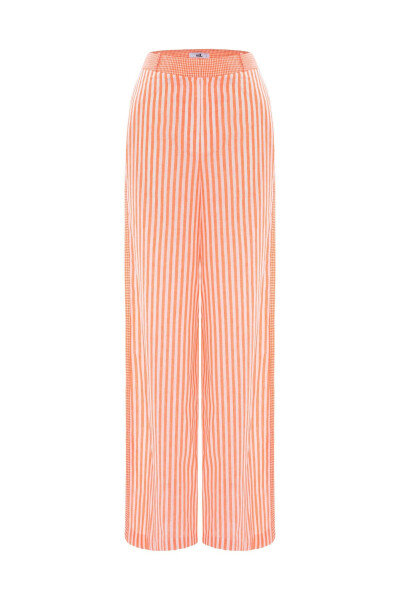 Wide Leg Striped Trousers - 6