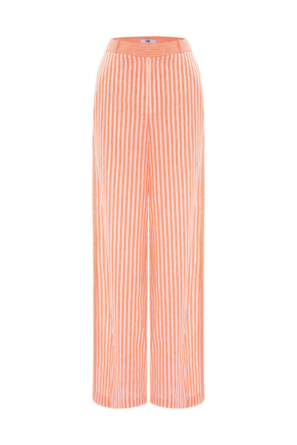 Wide Leg Striped Trousers - 6
