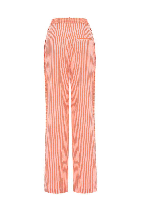 Wide Leg Striped Trousers - 8