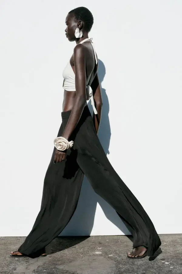 WIDE LEG TROUSERS - Black - 3