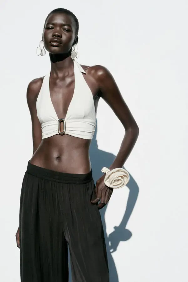 WIDE LEG TROUSERS - Black - 5