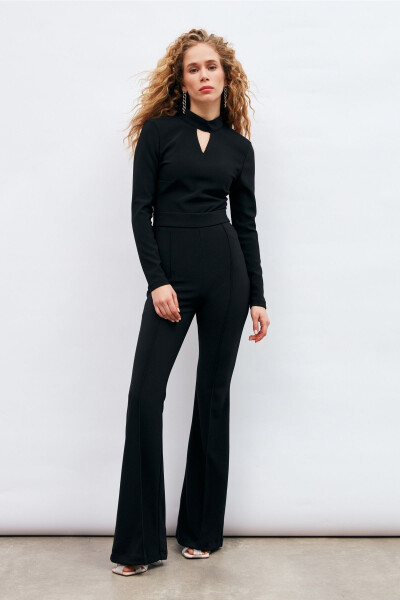 Wide Leg Trousers - Black - 3