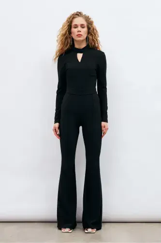 Wide Leg Trousers - Black - 4