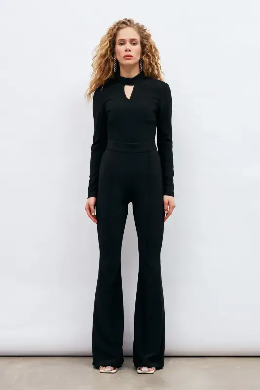 Wide Leg Trousers - Black - 4