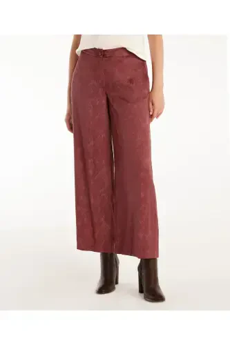 Wide Leg Trousers-BURGUNDY - 3