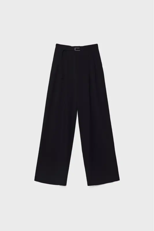 Wide-leg trousers with smart buckle detail - 5
