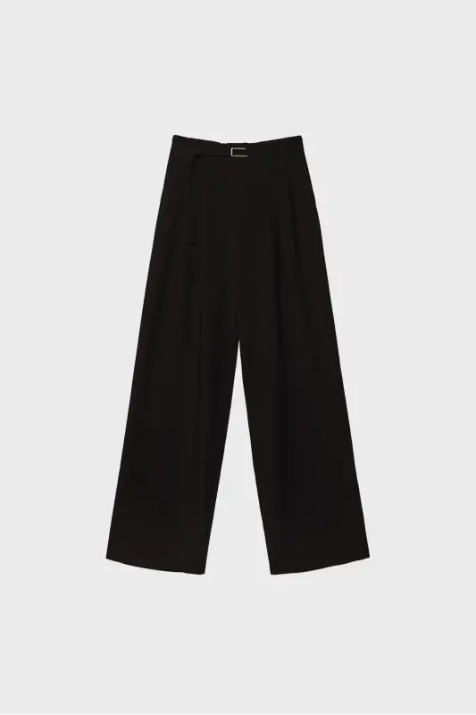 Wide-leg trousers with smart buckle detail - 8