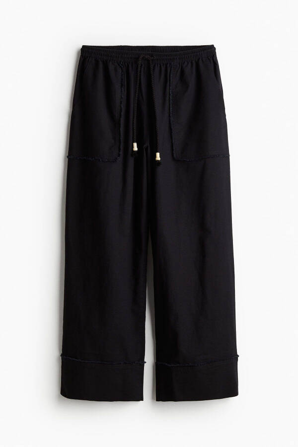 Wide, linen blend trousers. - 4