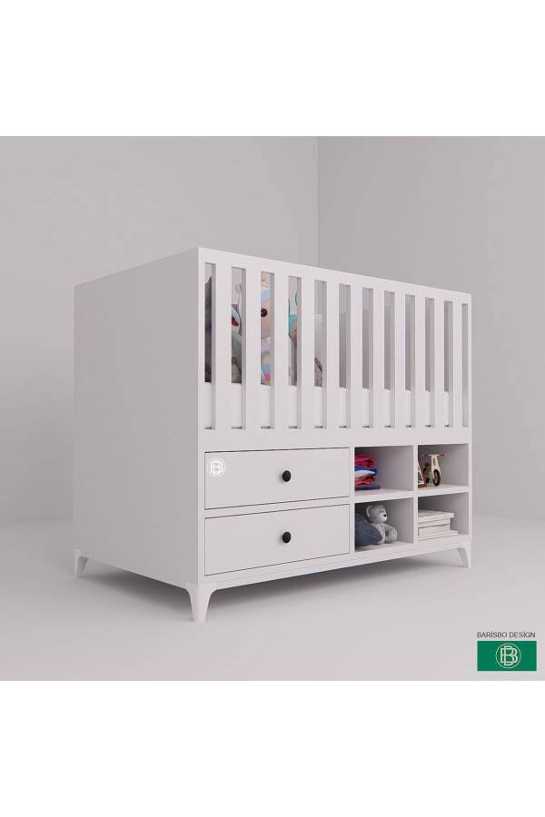 Wide Storage Area with Cradle Drawers and Shelves - 2