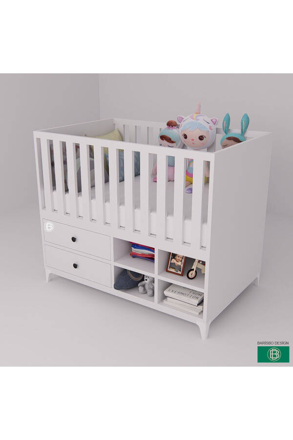 Wide Storage Area with Cradle Drawers and Shelves - 3