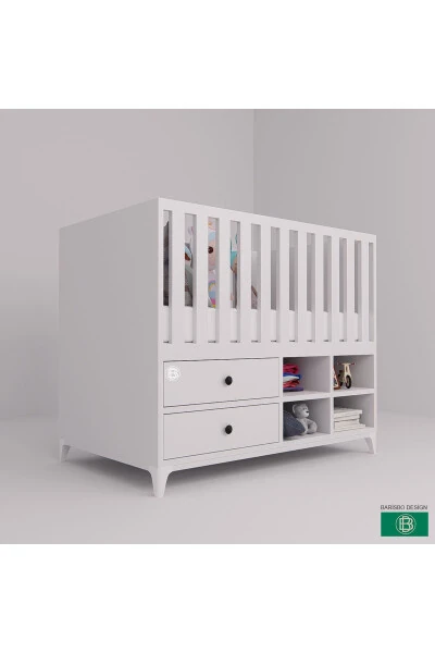 Wide Storage Area with Cradle Drawers and Shelves - 2