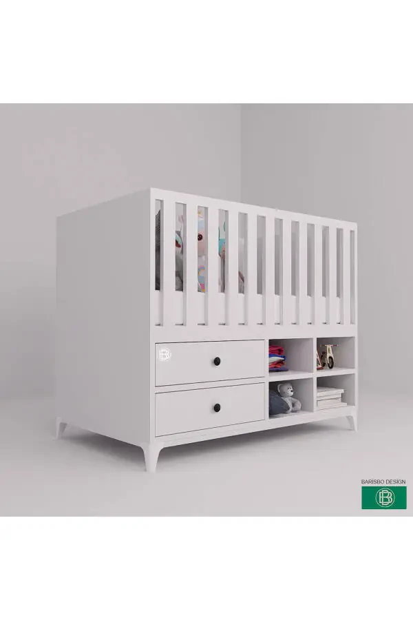 Wide Storage Area with Cradle Drawers and Shelves - 2