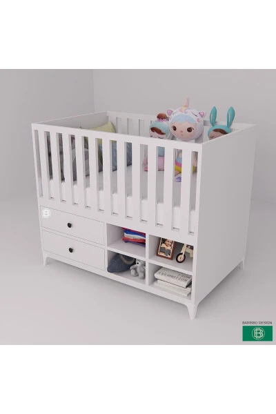Wide Storage Area with Cradle Drawers and Shelves - 3