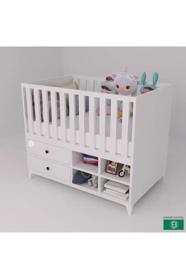 Wide Storage Area with Cradle Drawers and Shelves - 3