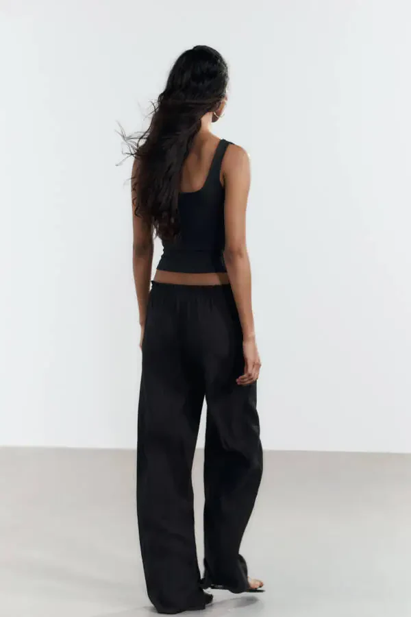 Wide Strap T-SHIRT-Black - 4